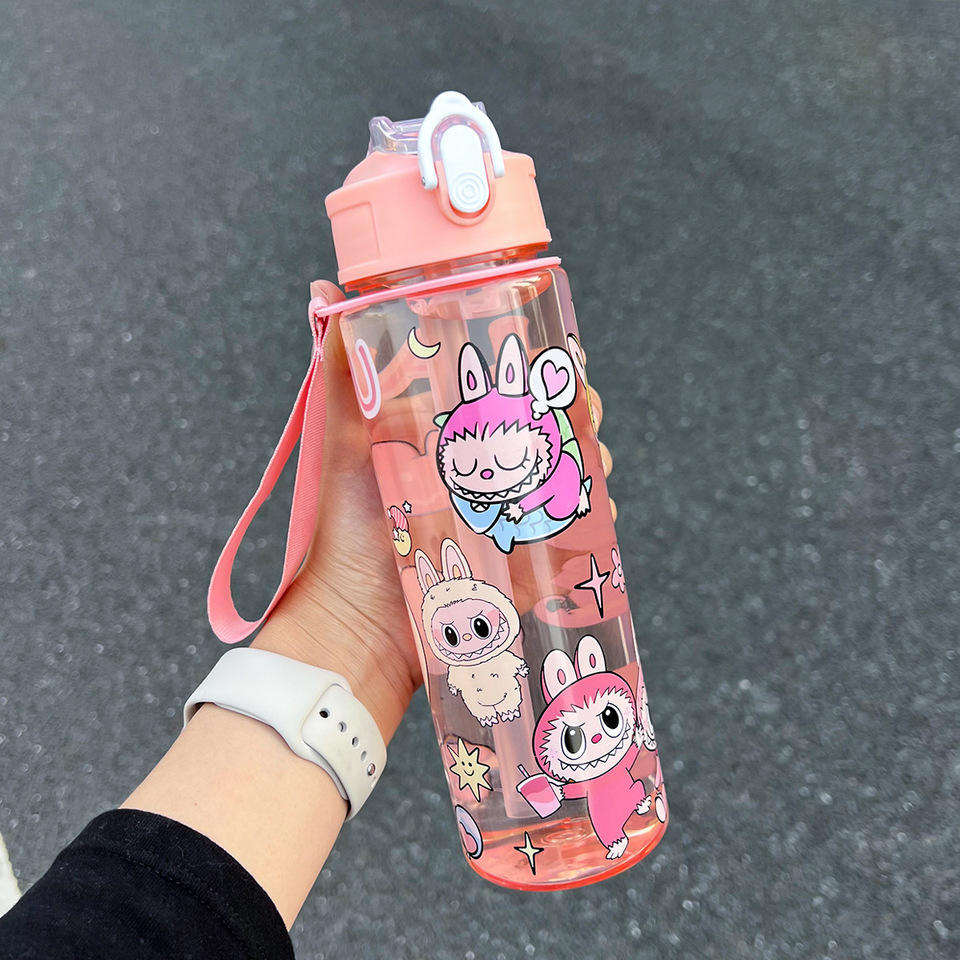 leakproof kids drinking bottle in pink color