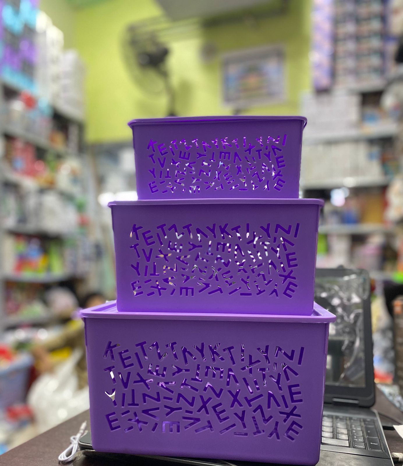 Multi-Purpose Plastic Storage Basket – Pack of 3 (Large & Small) - Image 3