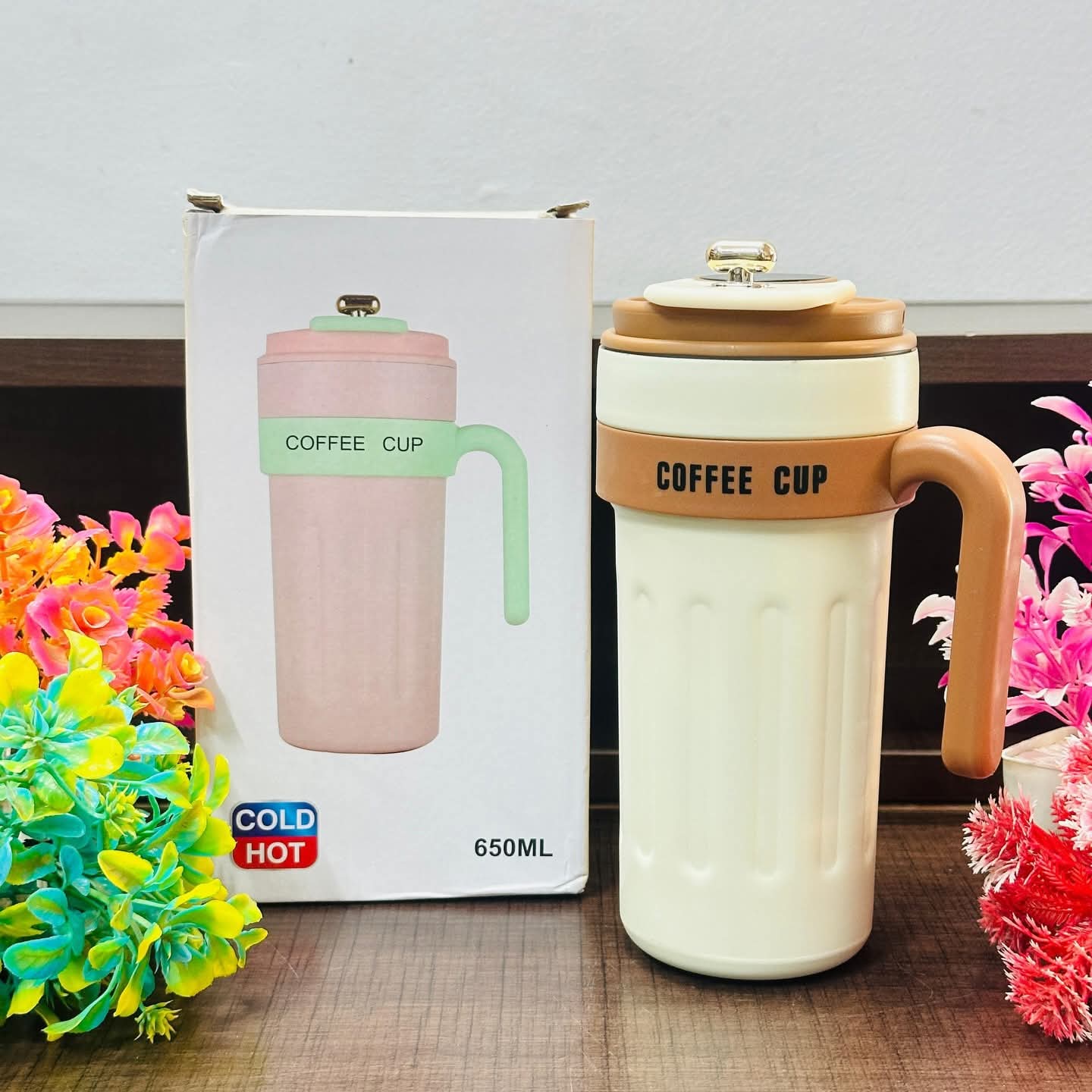 CozySip Dual-Tone Thermal Stainless Steel Coffee Mug Hot & Cold Stainless Steel with Temperature Sensor - Image 3