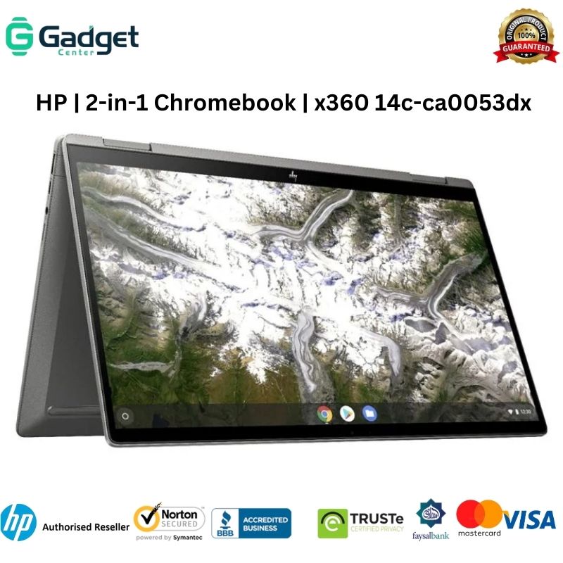 HP | 2-in-1 Chromebook | x360 14c-ca0053dx | 64GB Storage | 8GB RAM | Touch Screen | 360 Rotation | Intel Core i3-10110U | 14″ IPS Touchscreen Display | Playstore Supported | 2030 Updatable | ChromeBook