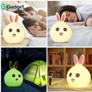 Cute Rabbit Silicone LED Night Light USB Rechargeable Baby Bedroom Night Lamp