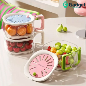 Fruit Washing Strainer Bowl 2 in 1 Kitchen Sink Drain Basket Vegetable Fruit Multifunctional With Lid Drainer Tool Bowl