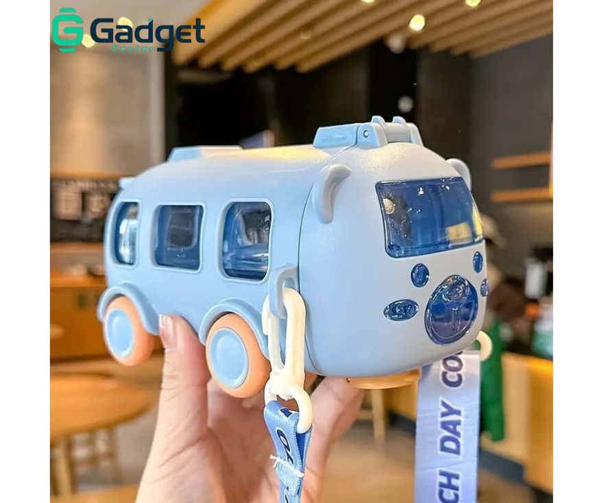 water bottle, kids water bottle, bus shaped kids water bottle