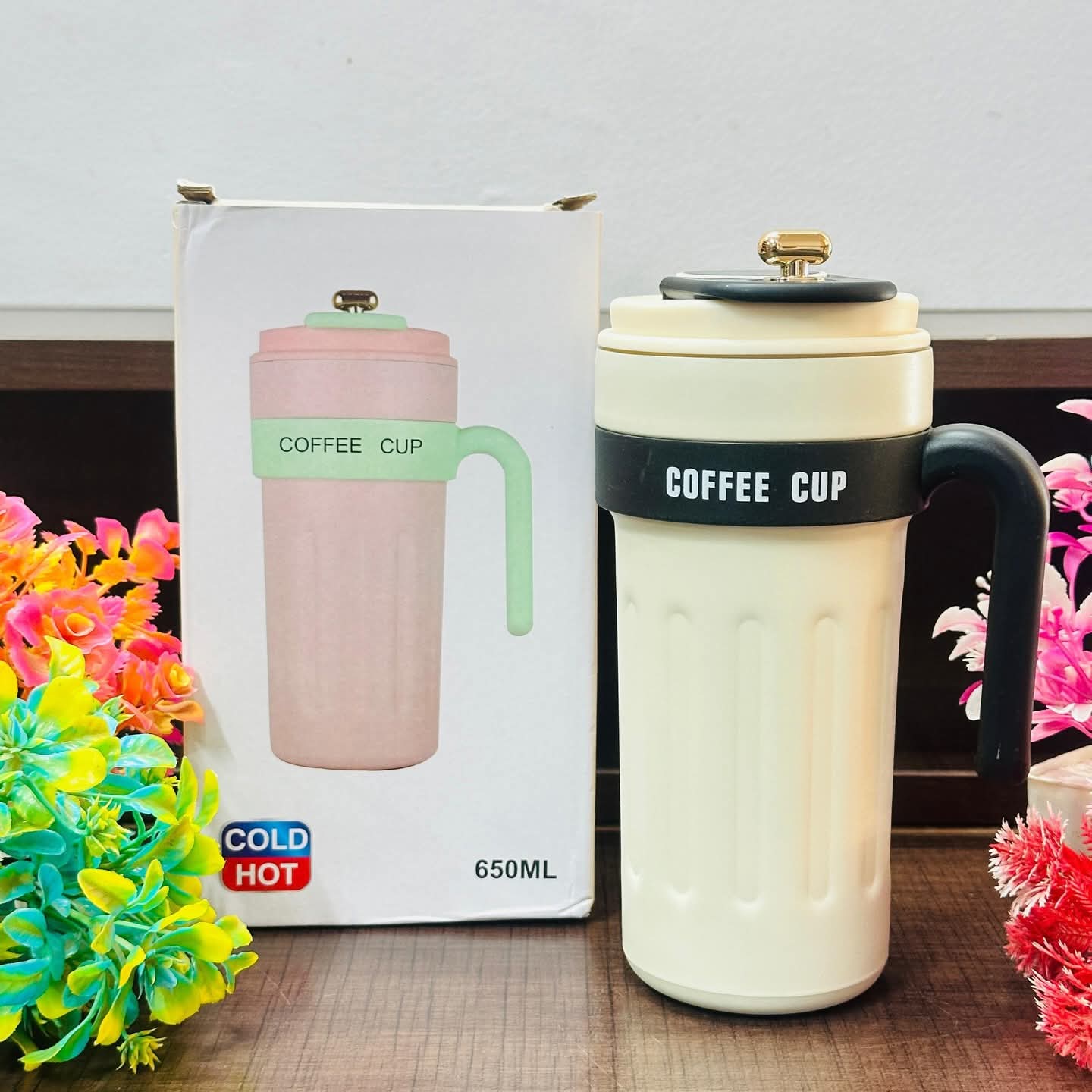 CozySip Dual-Tone Thermal Stainless Steel Coffee Mug Hot & Cold Stainless Steel with Temperature Sensor - Image 5