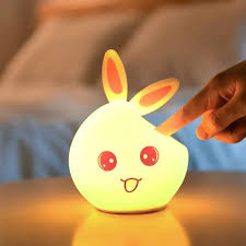 Cute Rabbit Silicone LED Night Light USB Rechargeable Baby Bedroom Night Lamp - Image 3