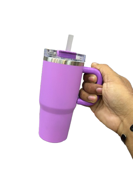 insulated tumbler with handle PURPLE