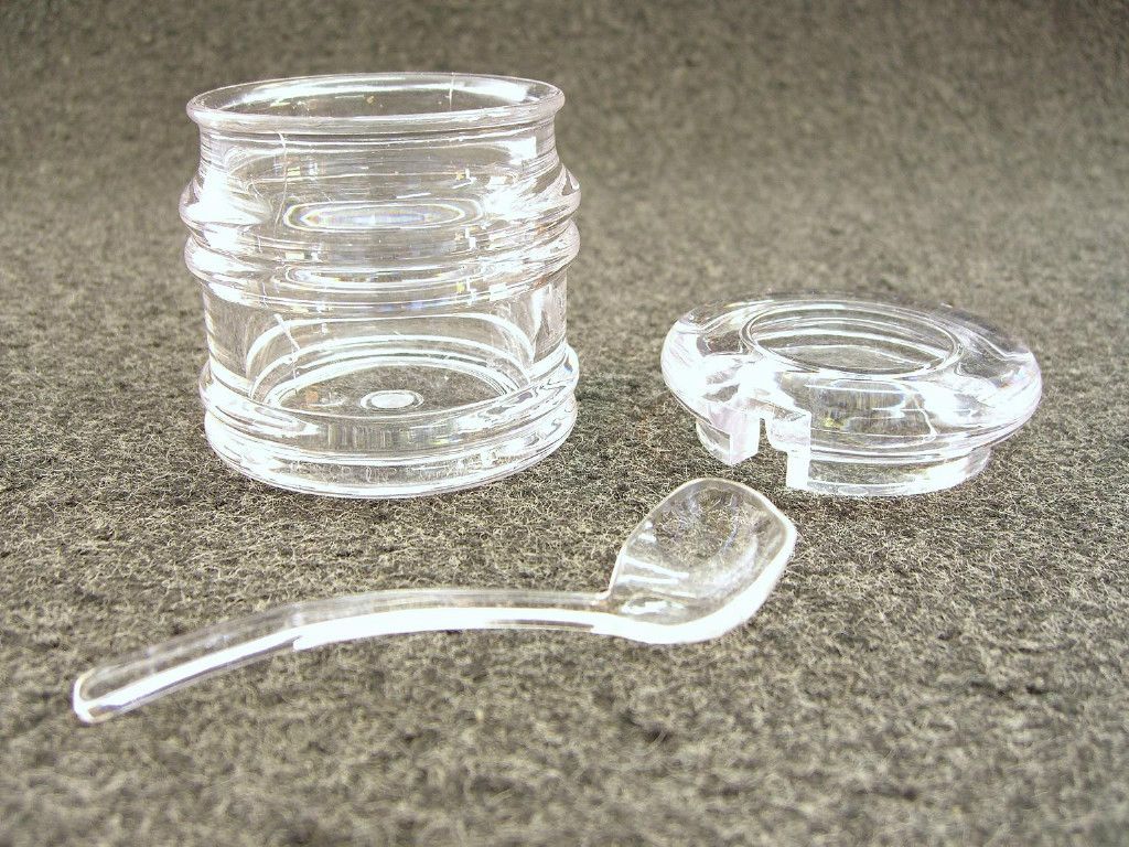 2 Pcs Sets Acrylic Condiment Jar with Lid Spoon Dispenser 6 oz Clear JW - Image 5