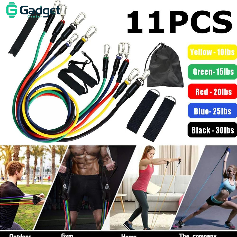resistance bands set 11pcs home gym workout bands adjustable resistance tubes fitness bands with handles