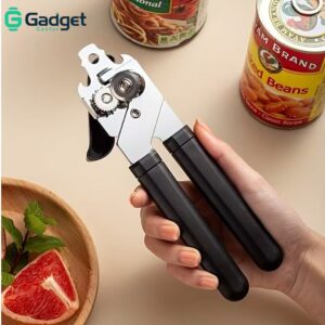 Stainless Steel Can Opener | Black, Multi-functional, Manually