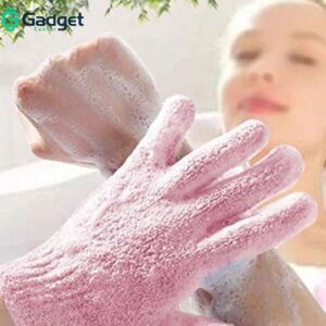 Shower Bath Glove Exfoliating Bath Hand Glove Scrubber Sponge For Bathing And Scrubbing Gloves For Body Bathroom Accessories Dead Skin Remover 100% Nylon (Polyster) | bath gloves for women, kids and men | Loofah Washing Soft Foot Showering Scrubs & Bubble