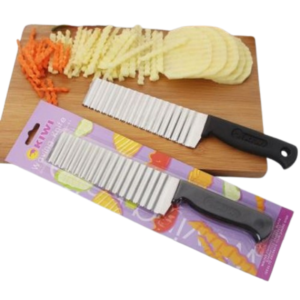 Stainless Steel Crinkle Cutter Knife – Wavy Vegetable & Potato Slicer