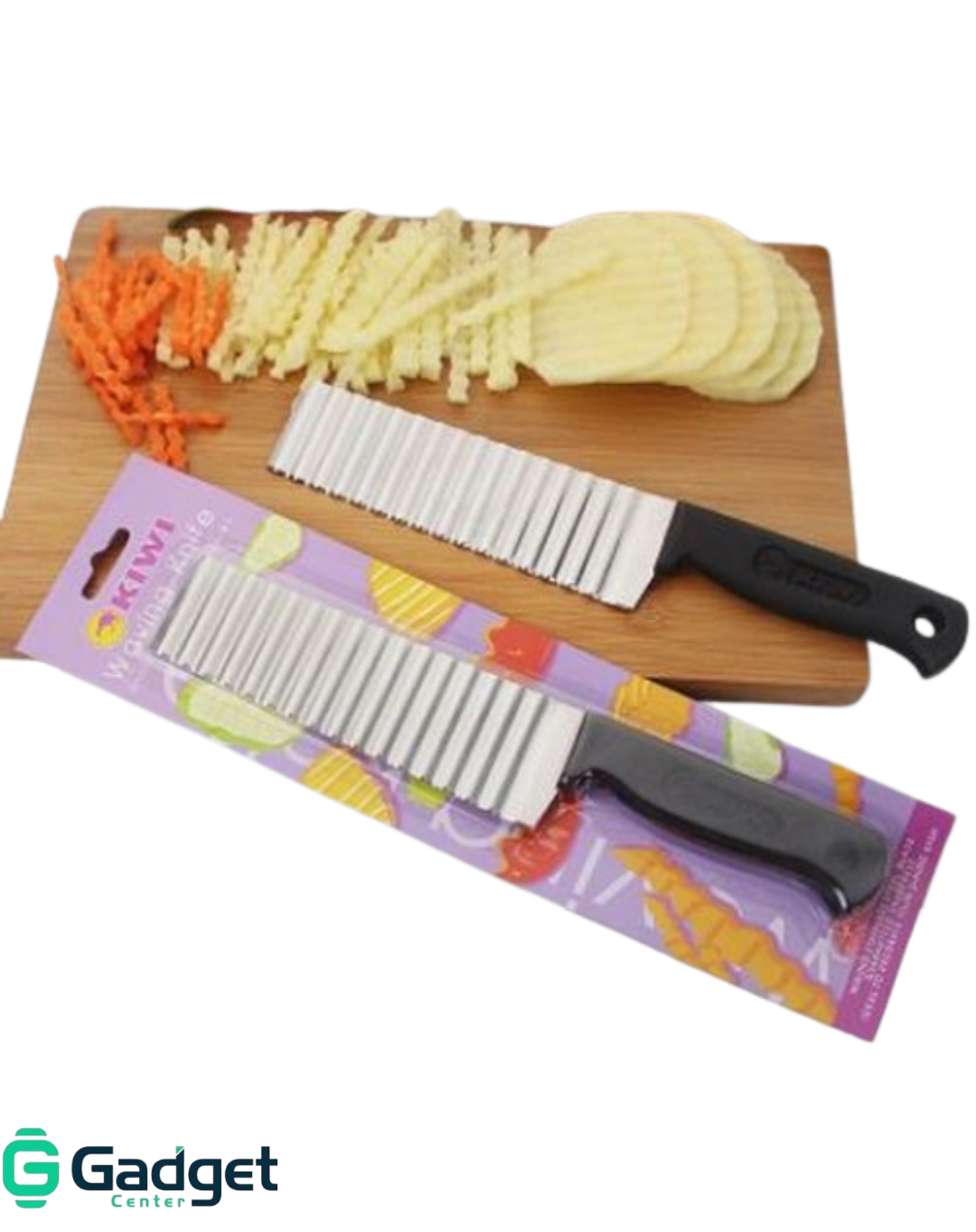 Stainless Steel Crinkle Cutter Knife – Wavy Vegetable & Potato Slicer