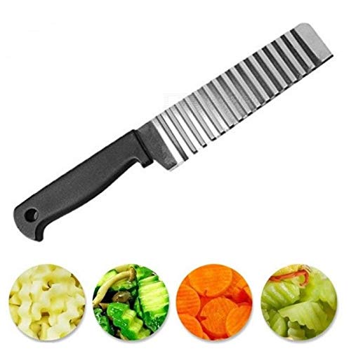 Stainless Steel Crinkle Cutter Knife – Wavy Vegetable & Potato Slicer - Image 2