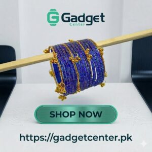 Bright Blue Raindrop Original Kashmiri Glass Bangles